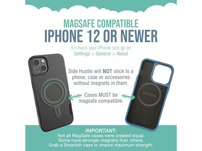 Vegan Leather Slim Detachable Magnetic Card Holder for MagSafe Phones