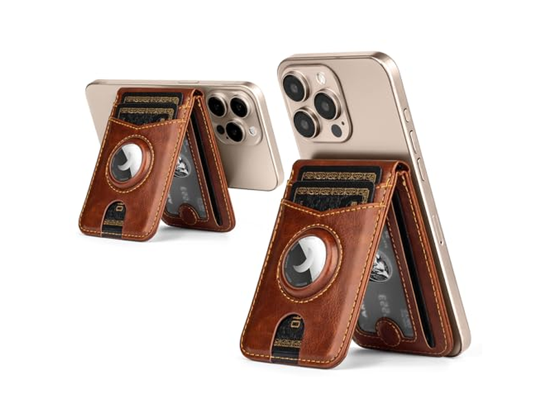 Wallet Stand with Airtag Holder RFID Blocking Card Holder 5 Card Slo